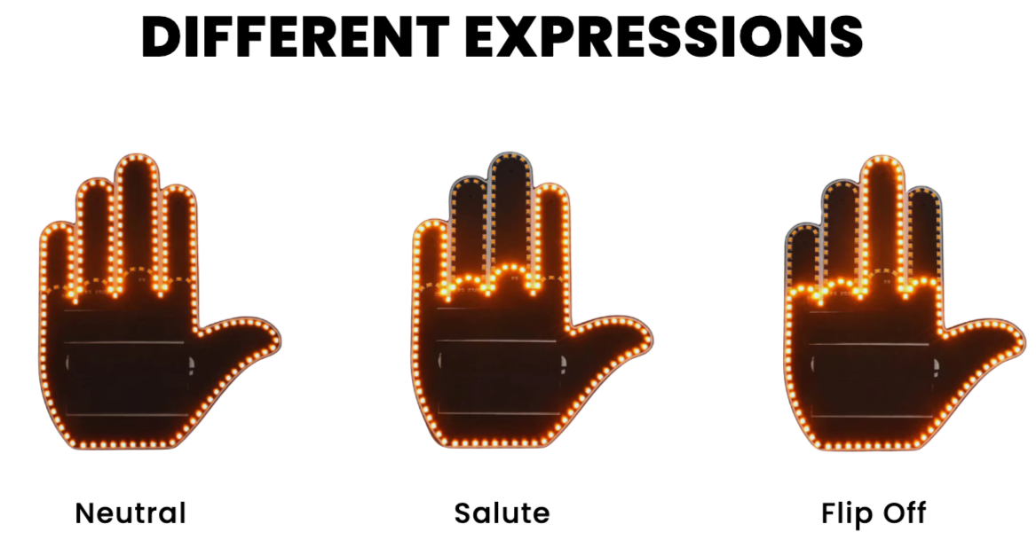 Three LED hand gesture modes
